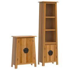 Ensemble de meubles de salle de bain 2 pcs bois de pin massif