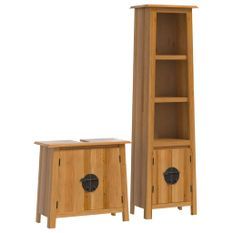 Ensemble de meubles de salle de bain 2 pcs bois de pin massif