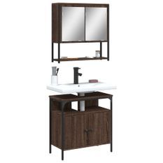 Ensemble de meubles de salle de bain 2 pcs Chêne marron