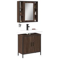 Ensemble de meubles de salle de bain 2 pcs Chêne marron