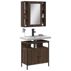 Ensemble de meubles de salle de bain 2 pcs Chêne marron