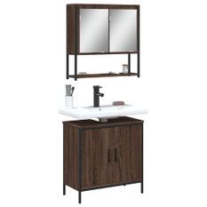 Ensemble de meubles de salle de bain 2 pcs Chêne marron