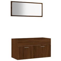 Ensemble de meubles de salle de bain 2 pcs Chêne marron