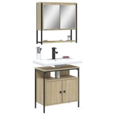 Ensemble de meubles de salle de bain 2 pcs chêne sonoma