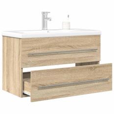 Ensemble de meubles de salle de bain 2 pcs chêne sonoma