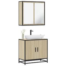 Ensemble de meubles de salle de bain 2 pcs chêne sonoma