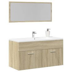 Ensemble de meubles de salle de bain 2 pcs chêne sonoma