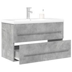 Ensemble de meubles de salle de bain 2 pcs gris béton