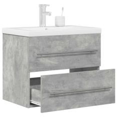 Ensemble de meubles de salle de bain 2 pcs gris béton