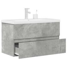 Ensemble de meubles de salle de bain 2 pcs gris béton