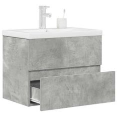 Ensemble de meubles de salle de bain 2 pcs gris béton