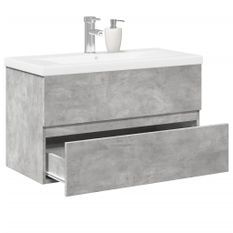 Ensemble de meubles de salle de bain 2 pcs gris béton