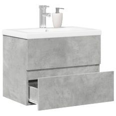 Ensemble de meubles de salle de bain 2 pcs gris béton