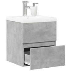 Ensemble de meubles de salle de bain 2 pcs gris béton