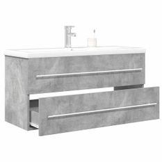Ensemble de meubles de salle de bain 2 pcs gris béton