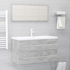 Ensemble de meubles de salle de bain 2 pcs Gris béton 6