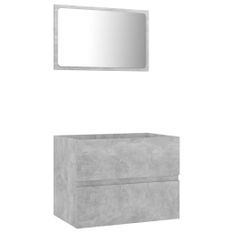 Ensemble de meubles de salle de bain 2 pcs Gris béton 5