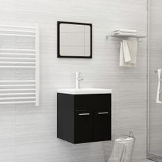 Ensemble de meubles de salle de bain 2 pcs Noir 13