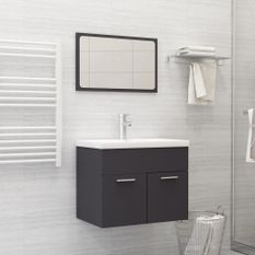 Ensemble de meubles de salle de bain 2 pcs Noir 12