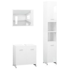 Ensemble de meubles de salle de bain 3 pcs Blanc 5