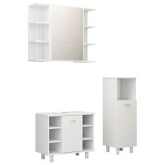 Ensemble de meubles de salle de bain 3 pcs Blanc 3