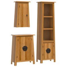 Ensemble de meubles de salle de bain 3 pcs bois de pin massif