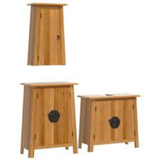 Ensemble de meubles de salle de bain 3 pcs bois de pin massif