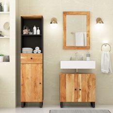 Ensemble de meubles de salle de bain 3 pcs bois massif d'acacia