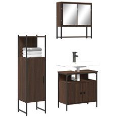 Ensemble de meubles de salle de bain 3 pcs Chêne marron