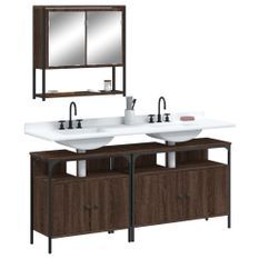 Ensemble de meubles de salle de bain 3 pcs Chêne marron