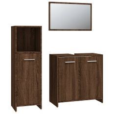 Ensemble de meubles de salle de bain 3 pcs Chêne marron