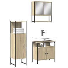 Ensemble de meubles de salle de bain 3 pcs chêne sonoma