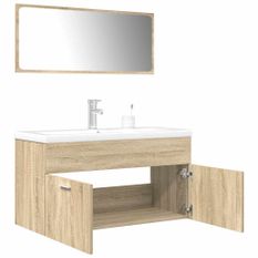 Ensemble de meubles de salle de bain 3 pcs chêne sonoma