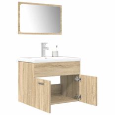 Ensemble de meubles de salle de bain 3 pcs chêne sonoma