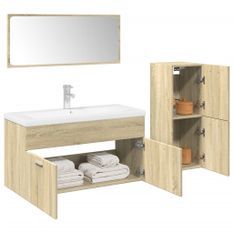 Ensemble de meubles de salle de bain 3 pcs chêne sonoma