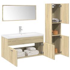 Ensemble de meubles de salle de bain 3 pcs chêne sonoma