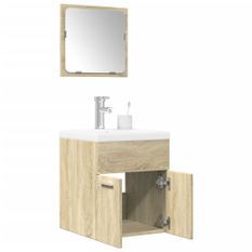 Ensemble de meubles de salle de bain 3 pcs chêne sonoma