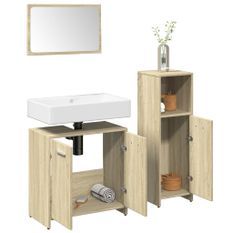 Ensemble de meubles de salle de bain 3 pcs chêne sonoma