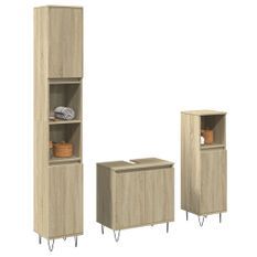 Ensemble de meubles de salle de bain 3 pcs chêne sonoma