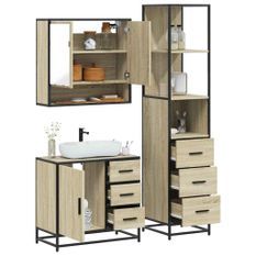 Ensemble de meubles de salle de bain 3 pcs chêne sonoma