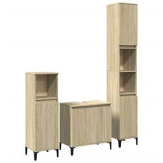 Ensemble de meubles de salle de bain 3 pcs chêne sonoma