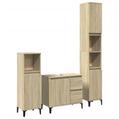 Ensemble de meubles de salle de bain 3 pcs chêne sonoma