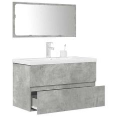 Ensemble de meubles de salle de bain 3 pcs gris béton