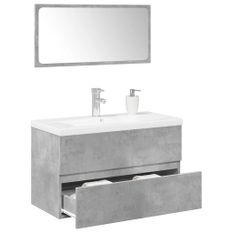 Ensemble de meubles de salle de bain 3 pcs gris béton