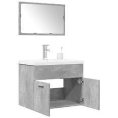 Ensemble de meubles de salle de bain 3 pcs gris béton