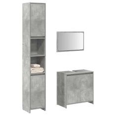 Ensemble de meubles de salle de bain 3 pcs gris béton