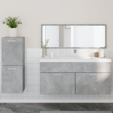 Ensemble de meubles de salle de bain 3 pcs gris béton