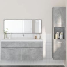 Ensemble de meubles de salle de bain 3 pcs gris béton