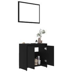 Ensemble de meubles de salle de bain 3 pcs Noir