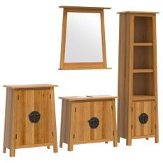 Ensemble de meubles de salle de bain 4 pcs bois de pin massif